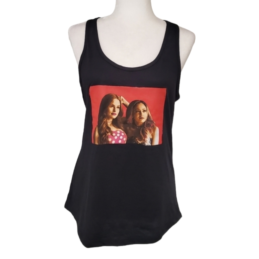 Hot Topic Black Riverdale Choni Faces Print Racerback Tank Top Juniors Large - Picture 3 of 10